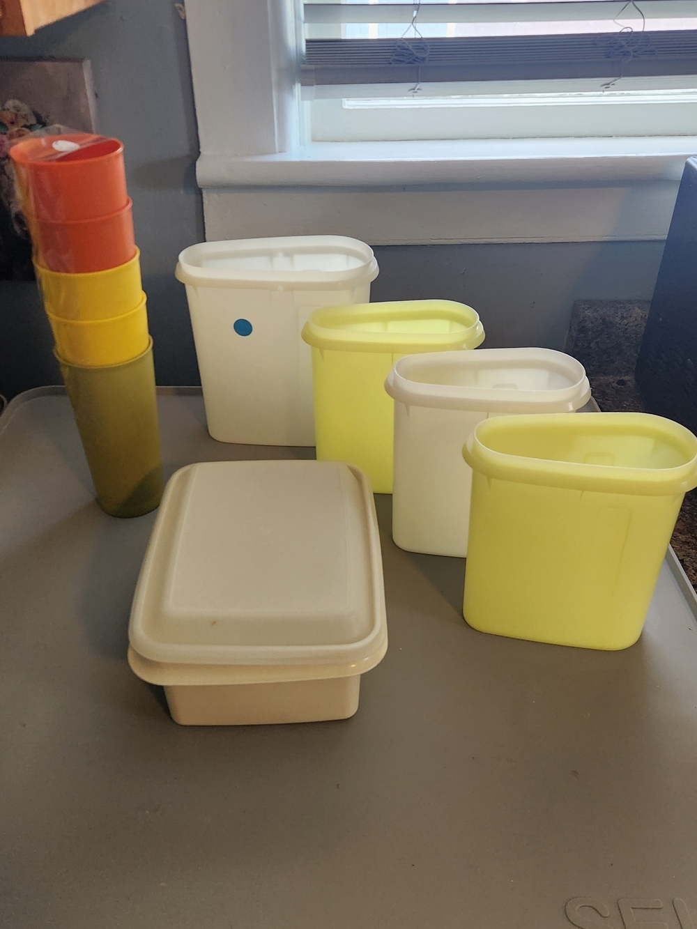 Vintage Tupperware Kitchen Storage Container Lot - 4 Containers No Lids.